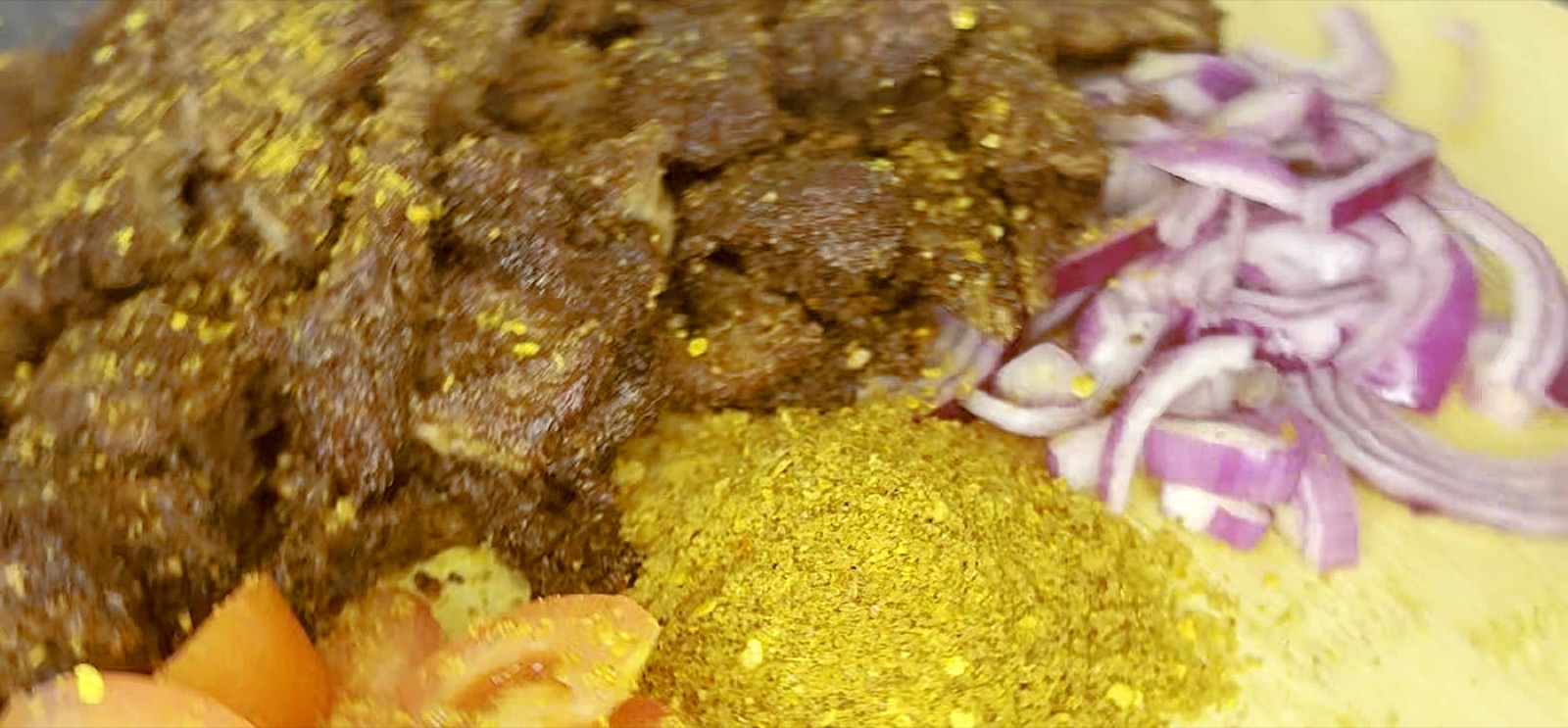 Suya with onions and yaji